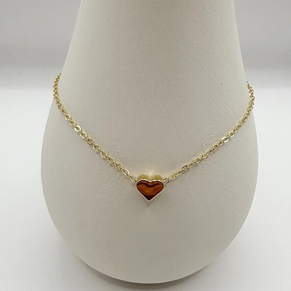 Gold Tone Heart Charm Anklet Bracelet – Adjustable Delicate Chain
